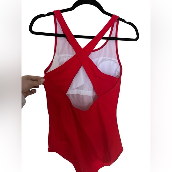 Red One Piece Swim Suit size L - Picture 3 of 4
